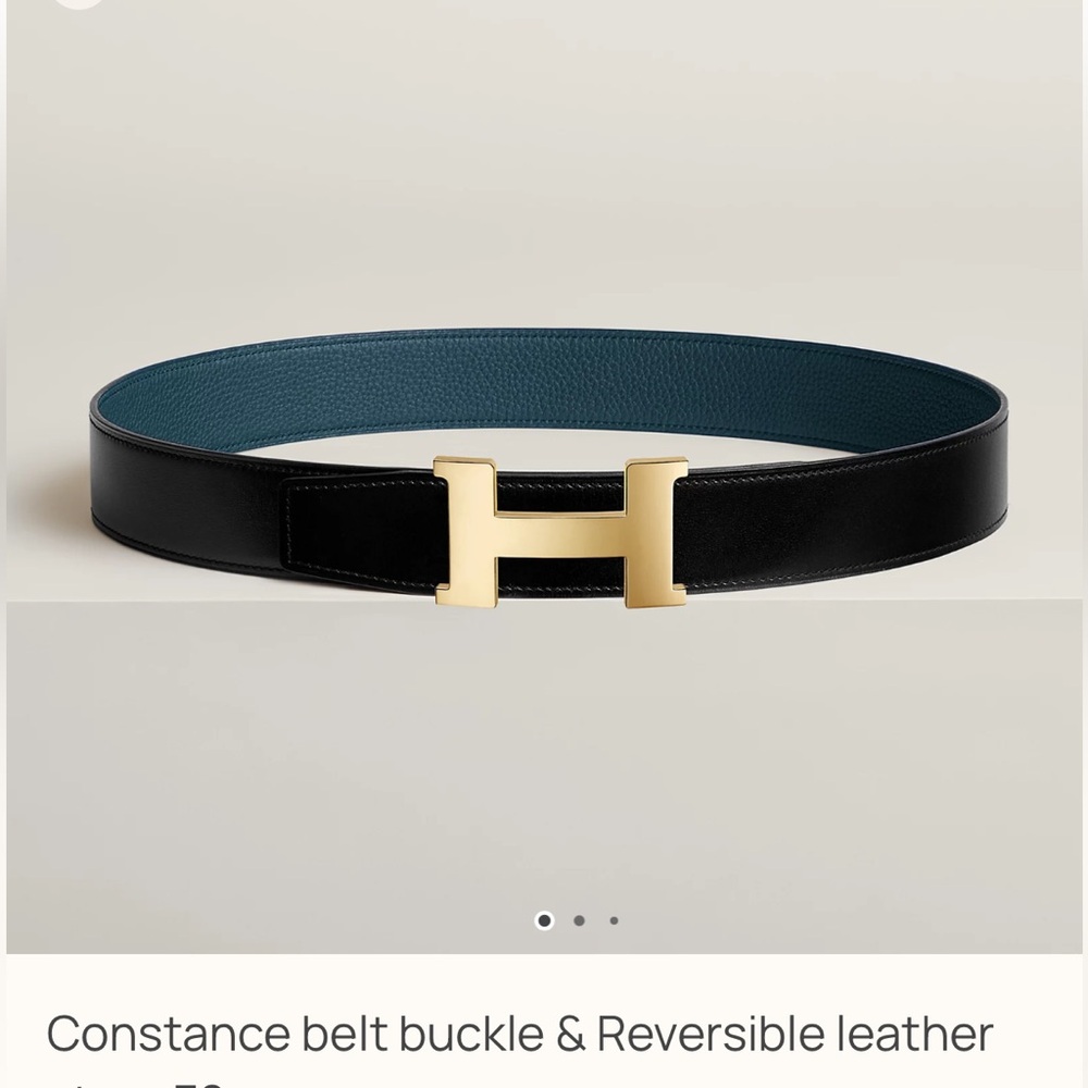 Hermes Mens Constance Belt strap and buckle size 100 larger buckle gold